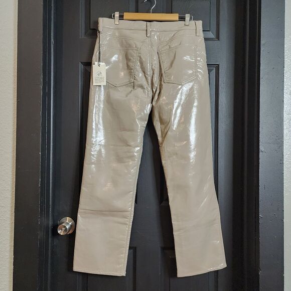 AGOLDE Leather 90s Pinch Waist Pants - Quail Patent - Picture 12 of 16